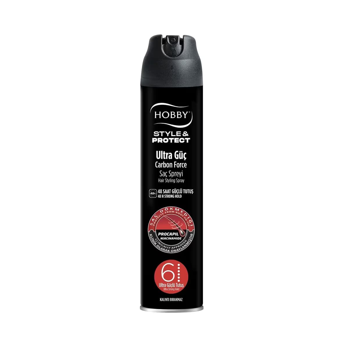 Hobby Style & Protect Carbon Force Ultra Güçlü Tutuş Saç Spreyi 250ml