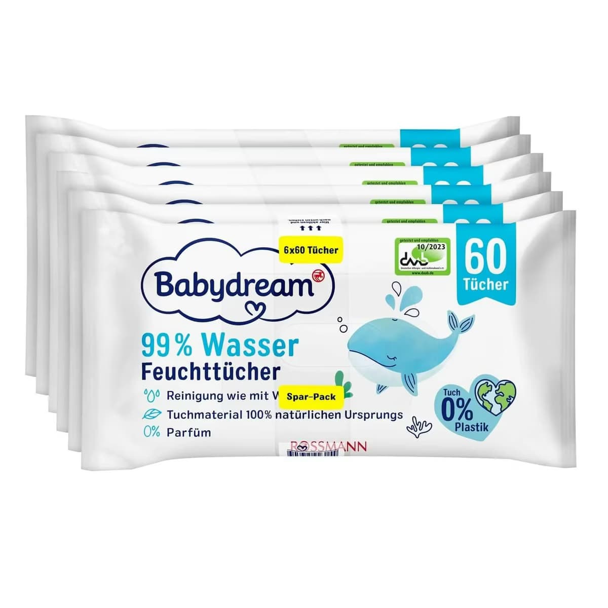 Babydream Islak Mendil Yüzde 99 Su 6x60'lı