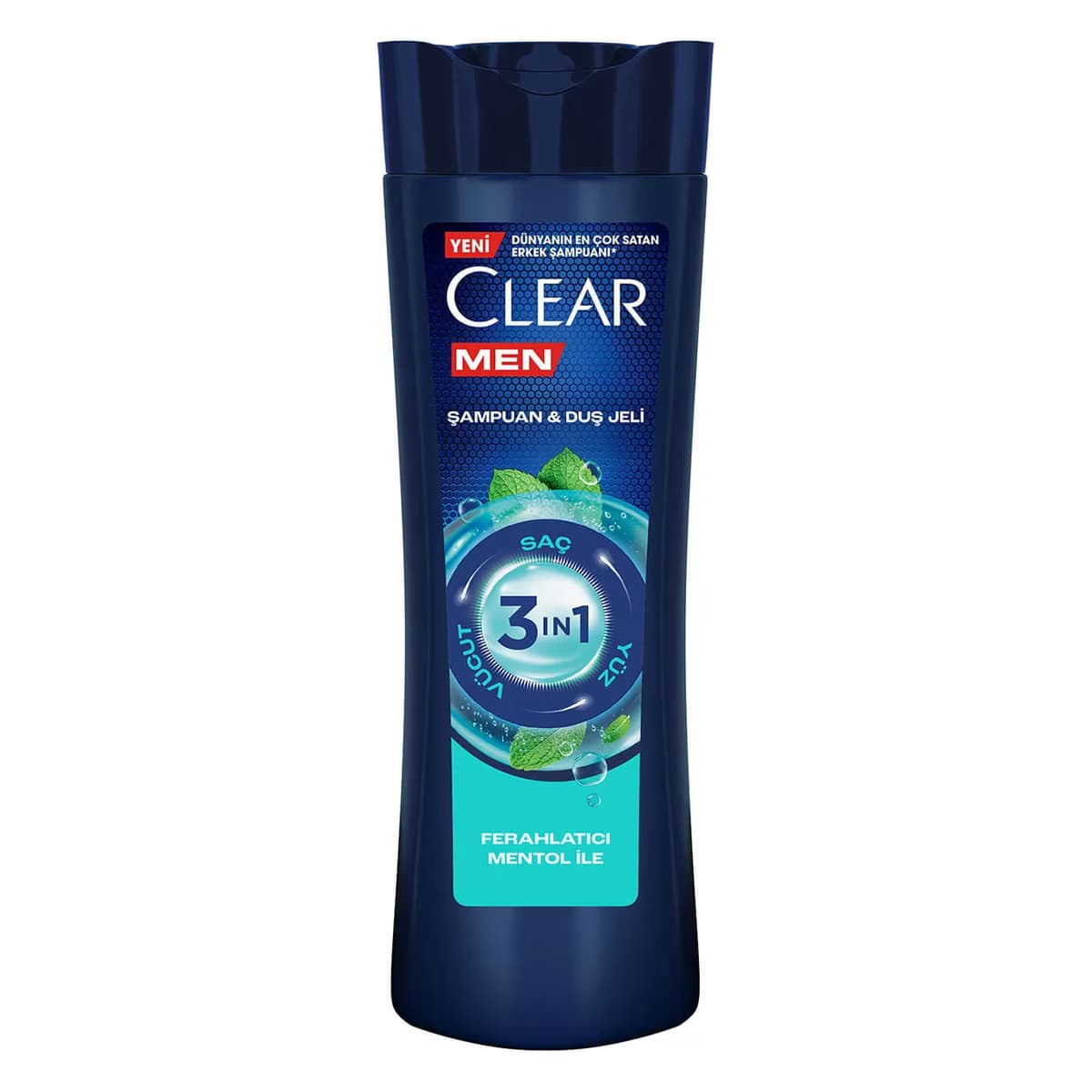 Clear Men 3 in 1 Şampuan & Duş Jeli Arındırıcı Kömür Saç Yüz Vücut İçin 350 ml
