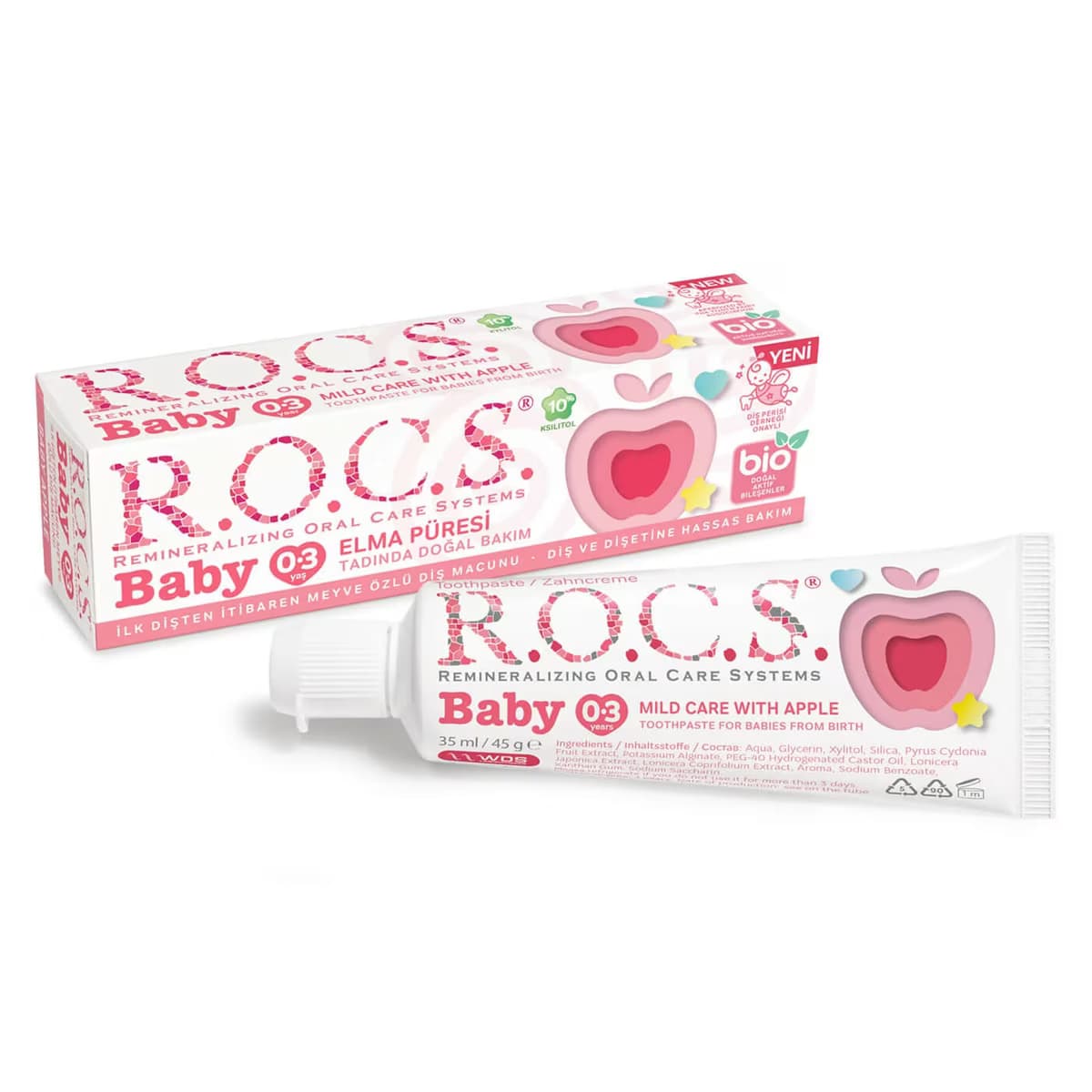Rocs Baby Diş Macunu 0-3 Yaş Elma Püresi 45 gr
