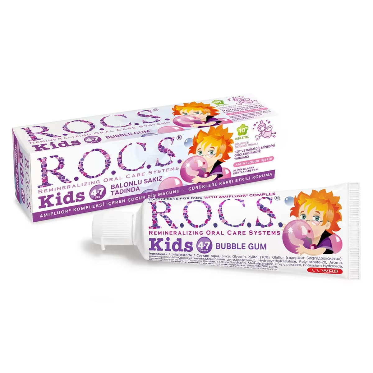 Rocs Kids Diş Macunu 4-7 Yaş Balon Sakızı Tadında 45 gr