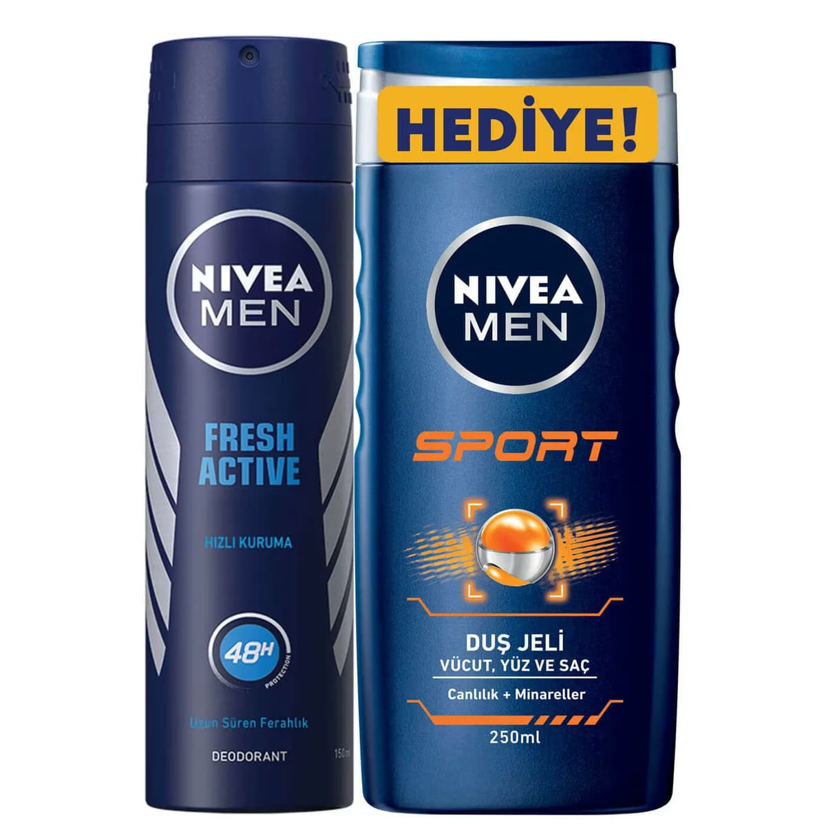 Nivea Men Fresh Active Deodorant 150 ml + Hediye Sport Duş Jeli 250 ml