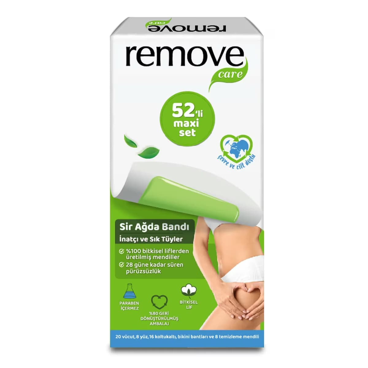 Remove Care İnatçı ve Sık Tüyler Sir Ağda Bant 52'li Maxi Set