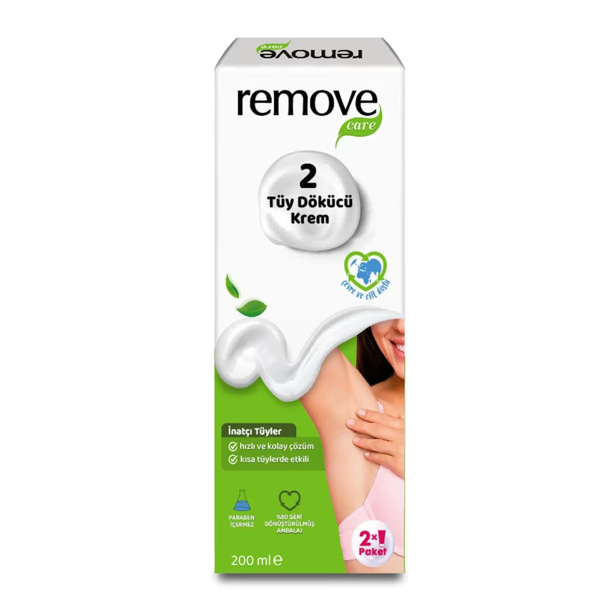 Remove Care Tüy Dökücü Krem İnatçı Tüyler 2x100 ml