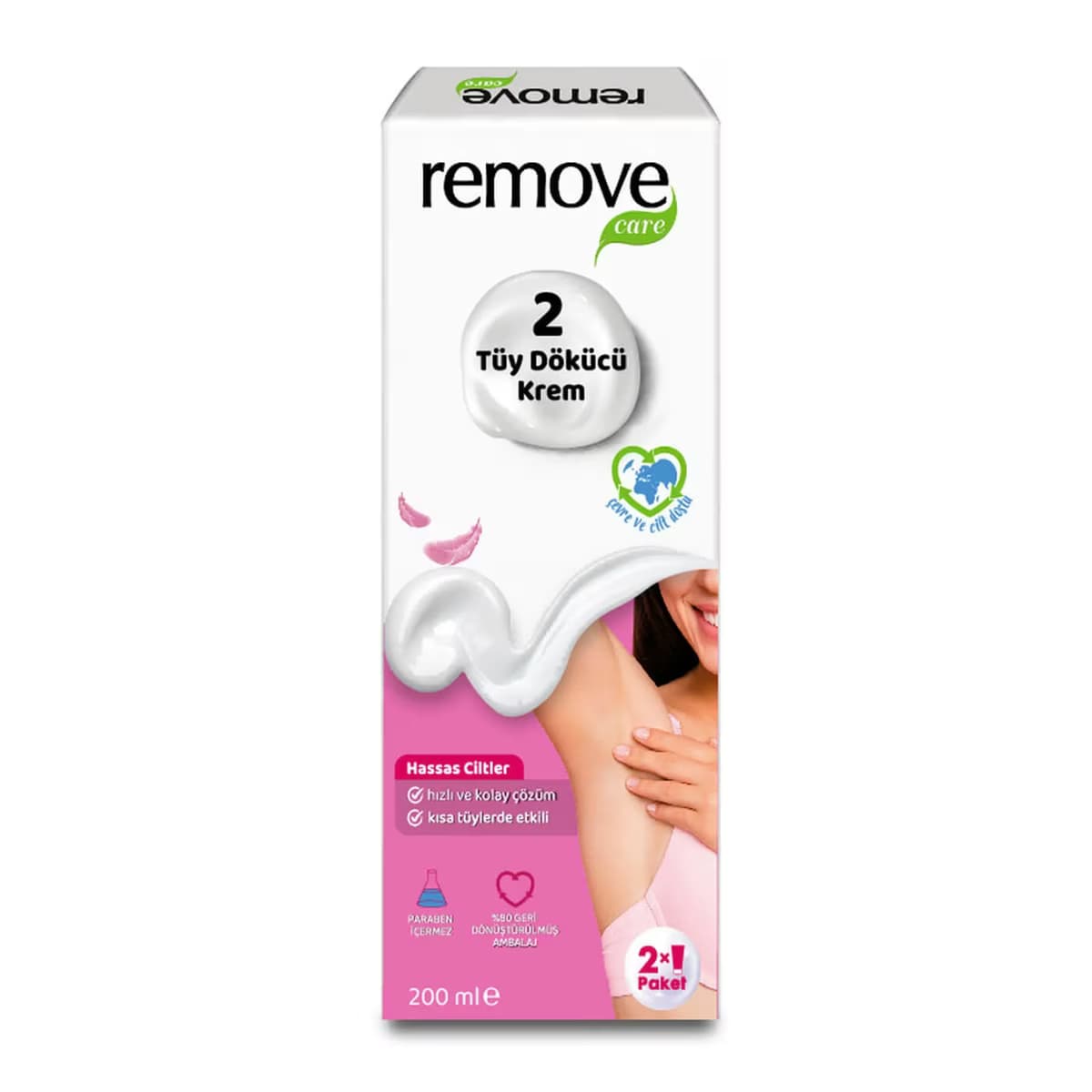 Remove Care Tüy Dökücü Krem Hassas Ciltler 2x100 ml