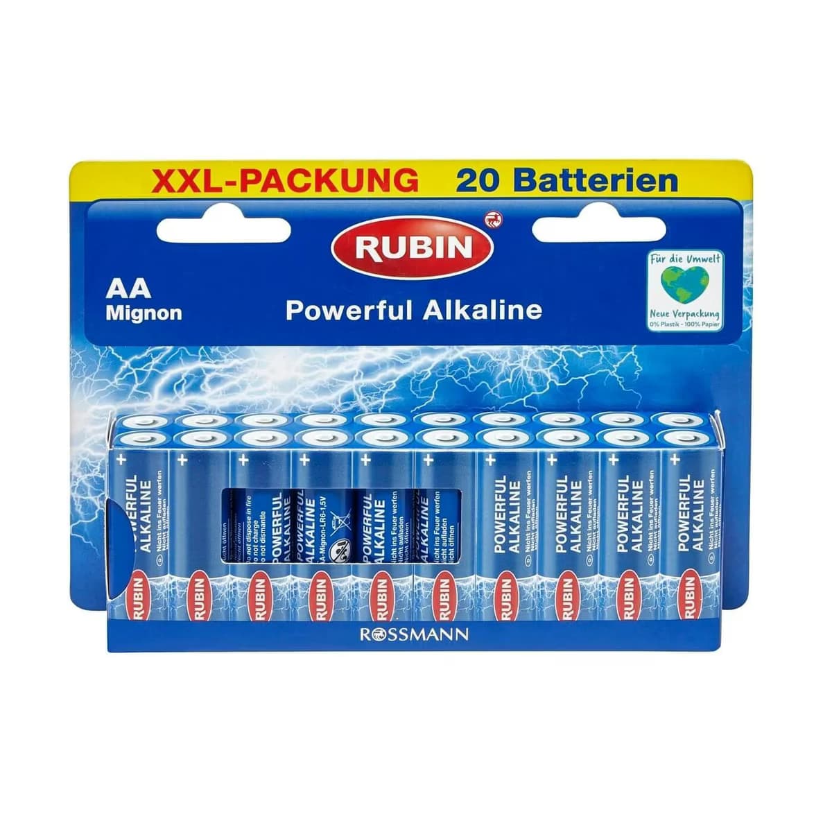 Rubin Alkalin AA Kalem Pil 1,5V 20'li