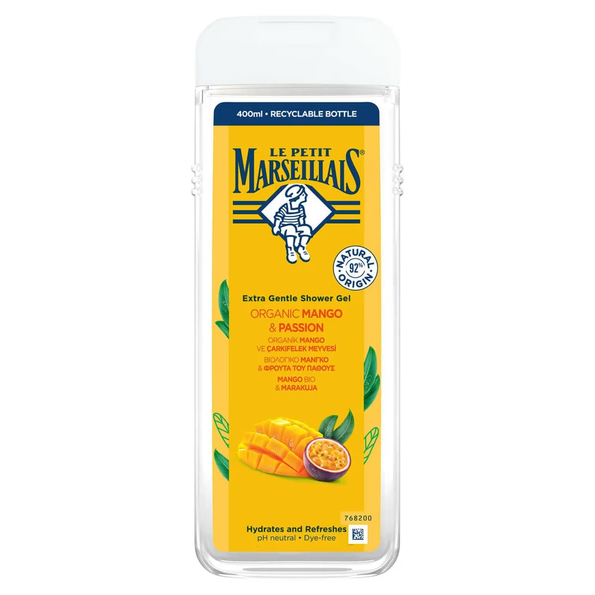 Le Petit Marseillais Duş Jeli Organik Mango & Organik Çarkıfelek Meyvesi 400 ml