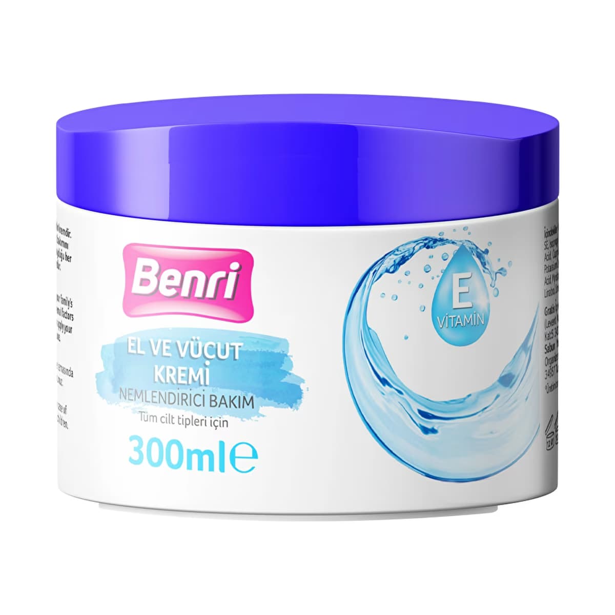 Benri Nemlendirici Bakım El ve Vücut Kremi 300 ml - Gratis