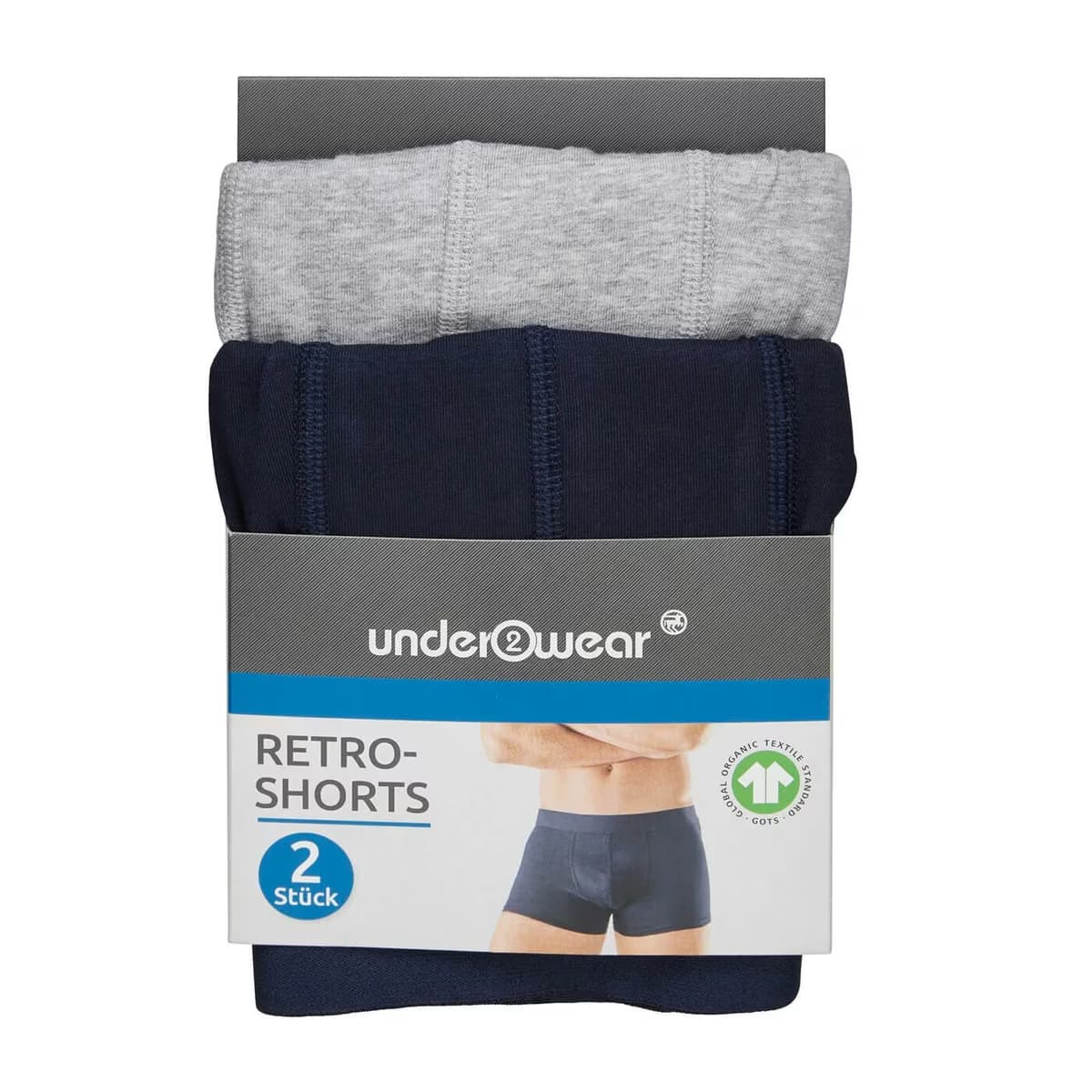 Underwear Erkek Boxer 2'li Lacivert-Gri M Beden