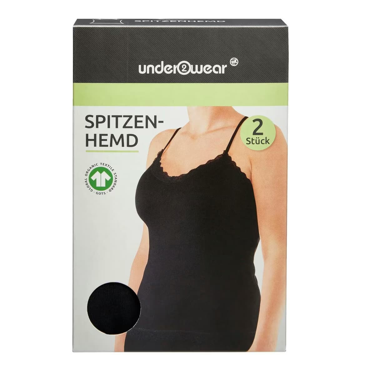 Underwear Kadın Dantelli Atlet 2'li Siyah L Beden