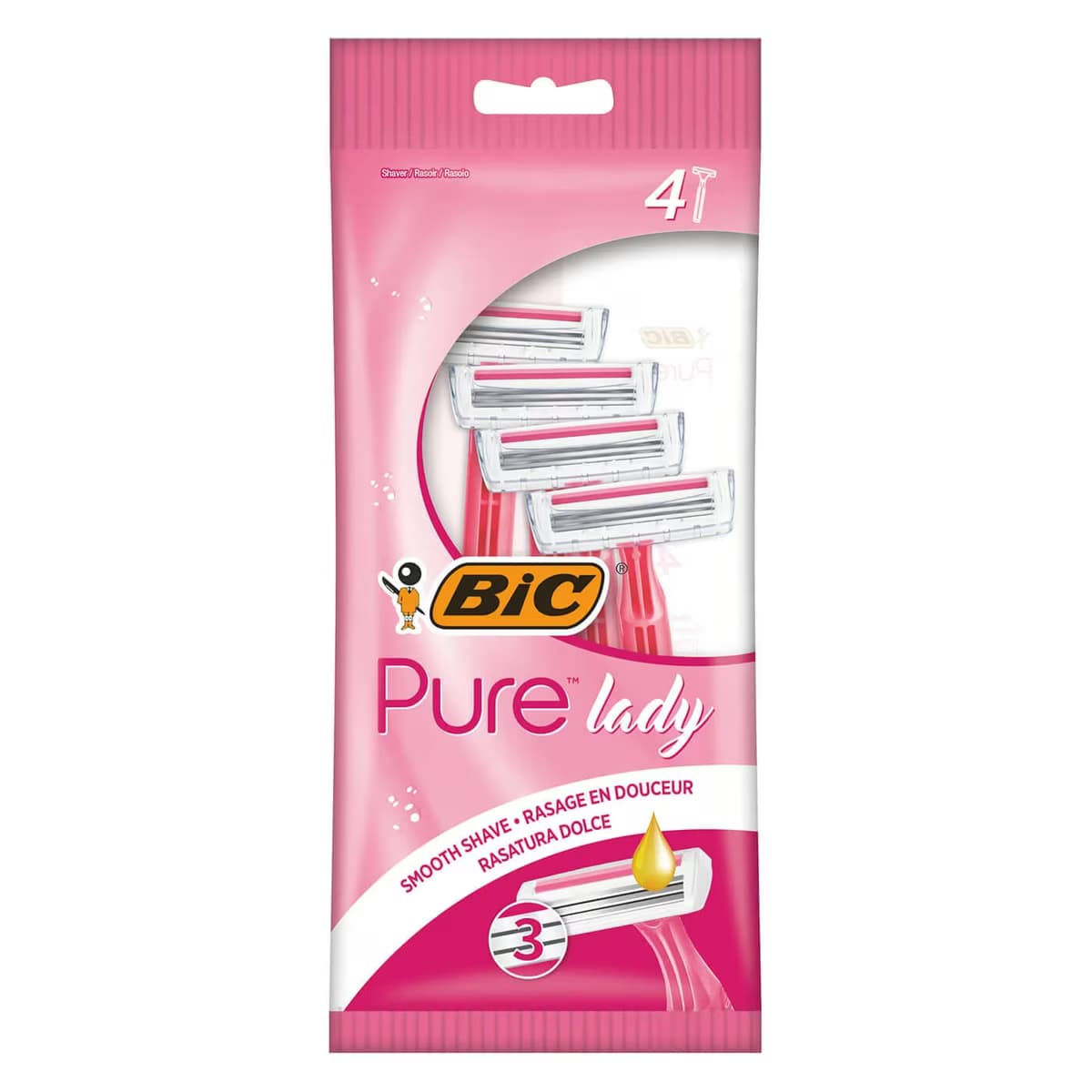 Bic Pure Lady 3 Bıçaklı Kadın Tıraş Bıçağı 4'lü Poşet