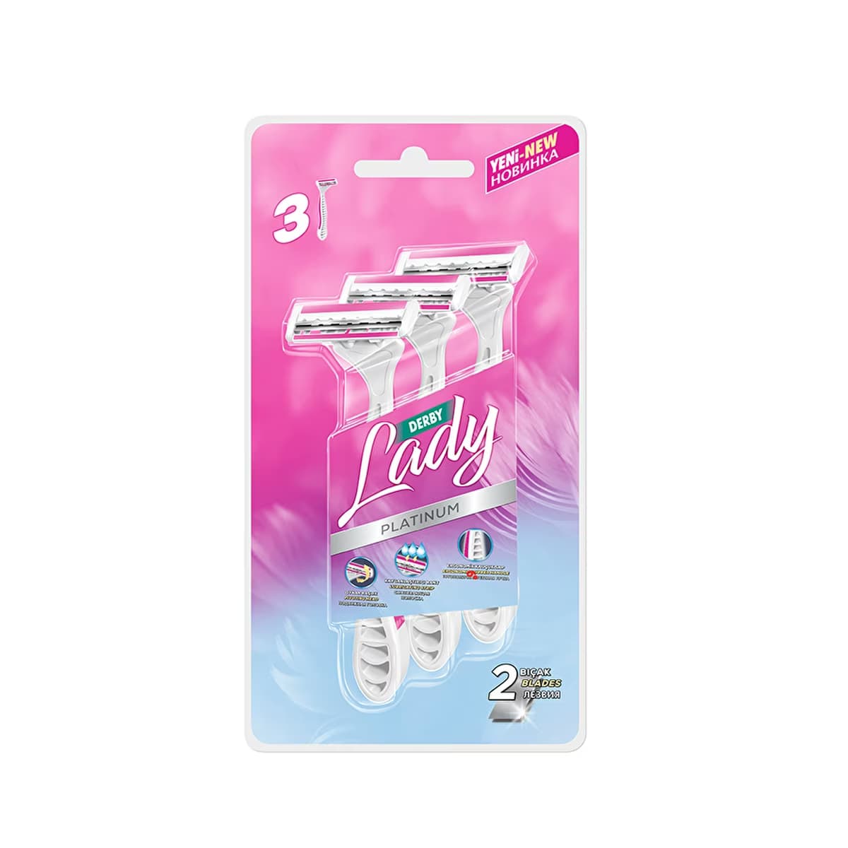 Derby Lady 2 Platinum Kadın Tıraş Bıçağı 3'lü Blister - Gratis