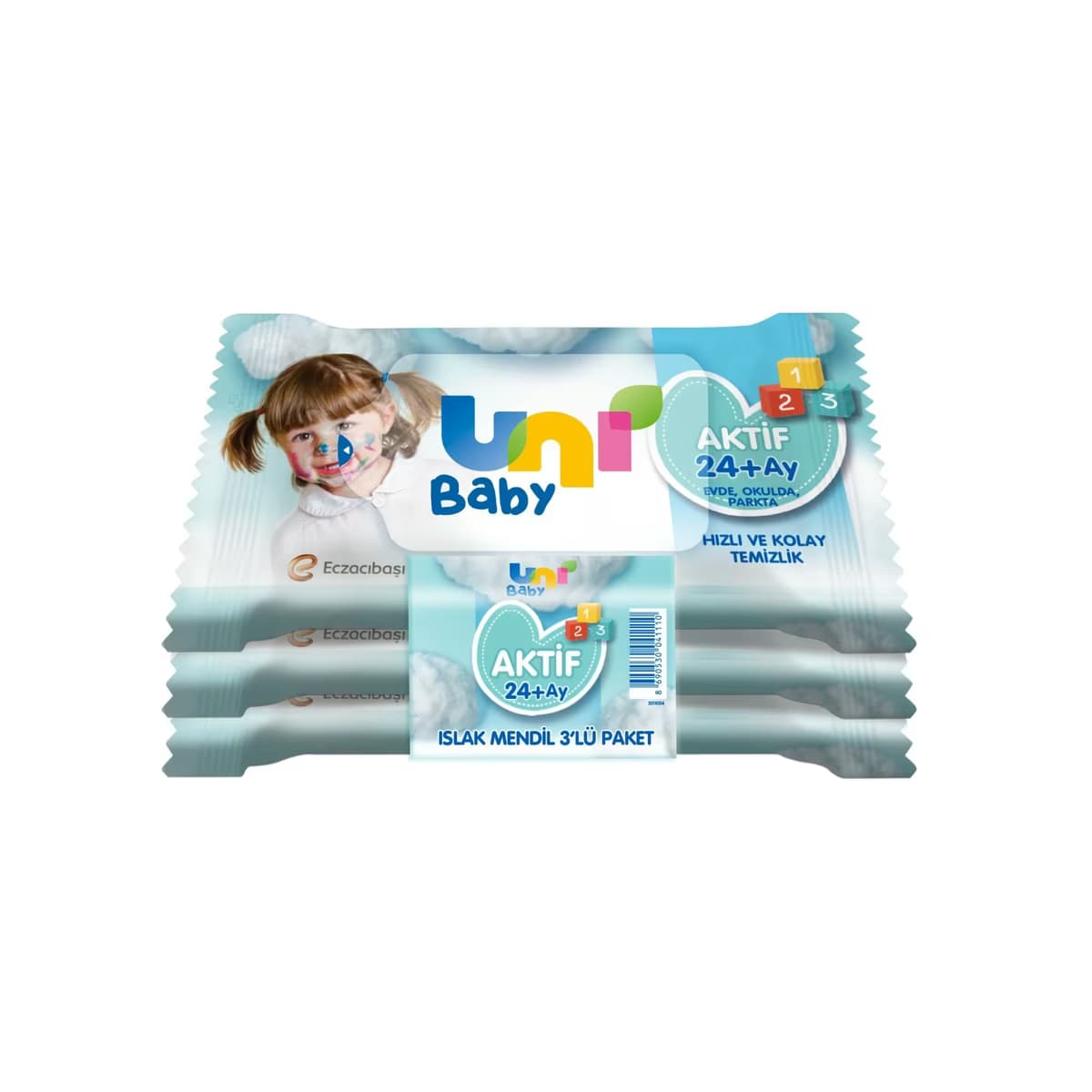 Uni Baby Aktif Islak Mendil 24+ Ay 3x15'li