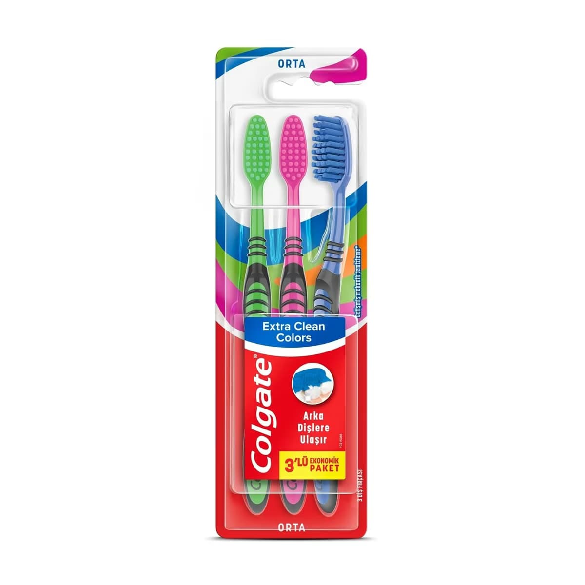 Colgate Diş Fırçası Extra Clean Colors Medium 2+1
