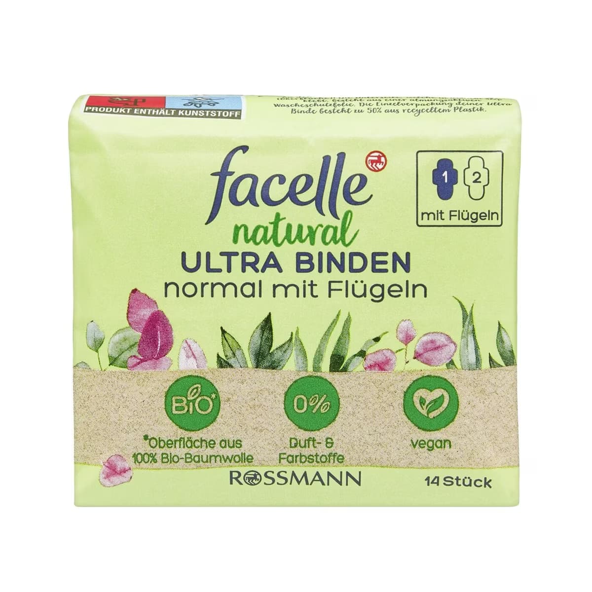 Facelle Natural Ultra Ped Kanatlı Normal 14'lü