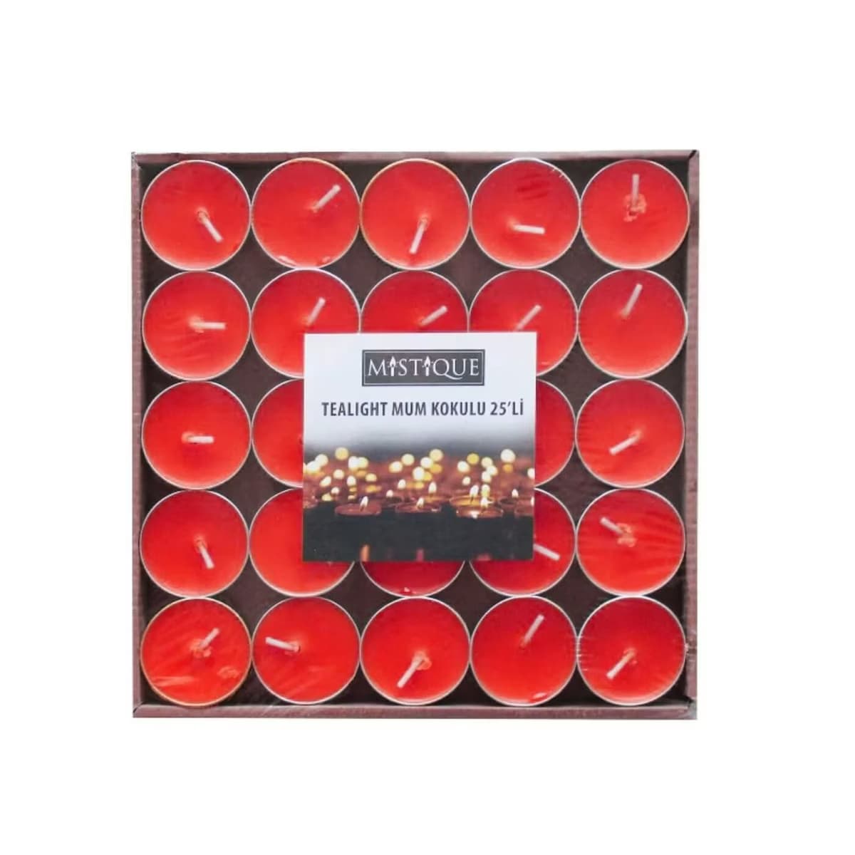 Mistique Tealight Mum 25'li Kırmızı - Krem 10 gr