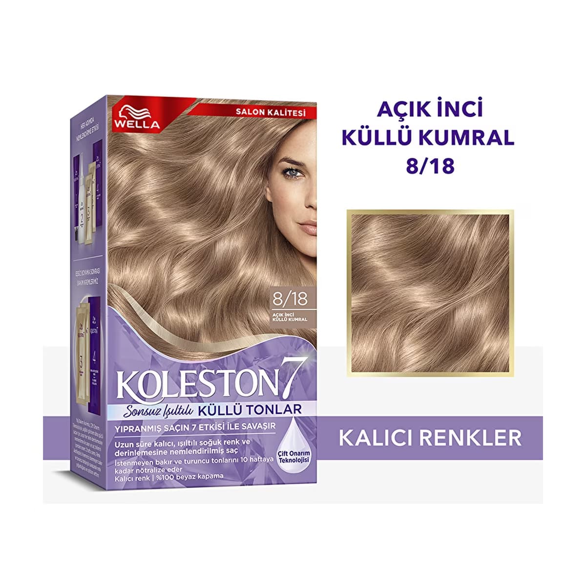 Wella Koleston 7 Kit Sonsuz Işıltılı Küllü Tonlar 8/18 Açık İnci Küllü Kumral - Gratis