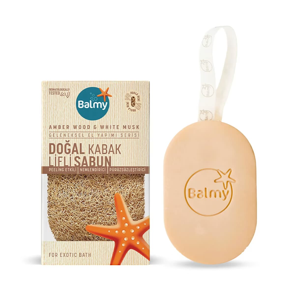 Balmy Doğal Kabak Lifli Sabun Amber Wood & White Musk 1 adet