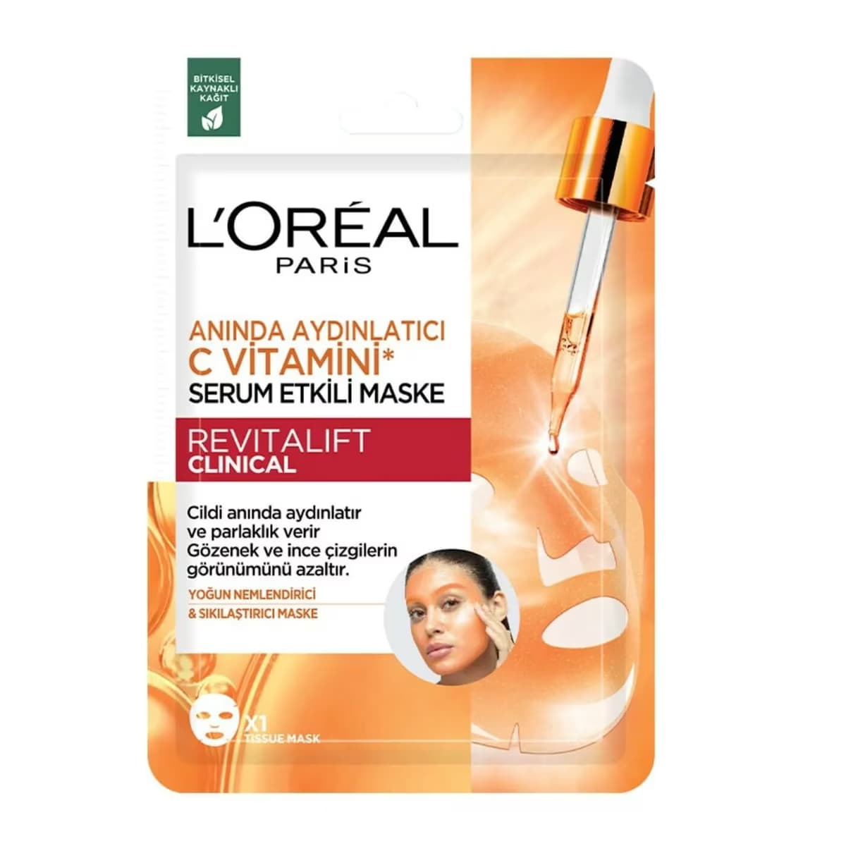 L’Oréal Paris Revitalift Clinical Anında Aydınlatıcı C Vitamini Serum Etkili Maske 26 gr
