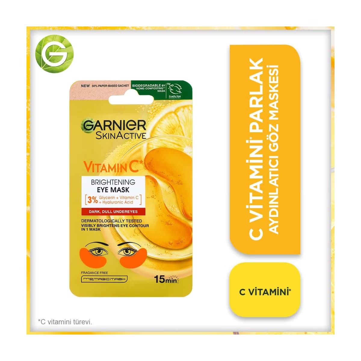 Garnier C Vitamini Parlak Aydınlatıcı Göz Maskesi - Gratis