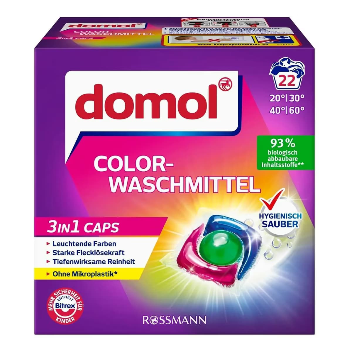 Domol Çamaşır Makinesi Deterjan Kapsülü 3in1 Renkli 22 Yıkama