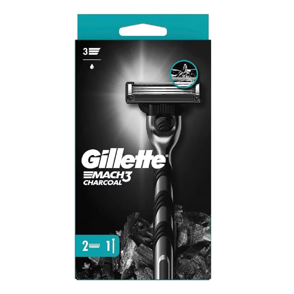 Gillette Mach3 Charcoal Makine + Yedek Bıçaklı 2'li