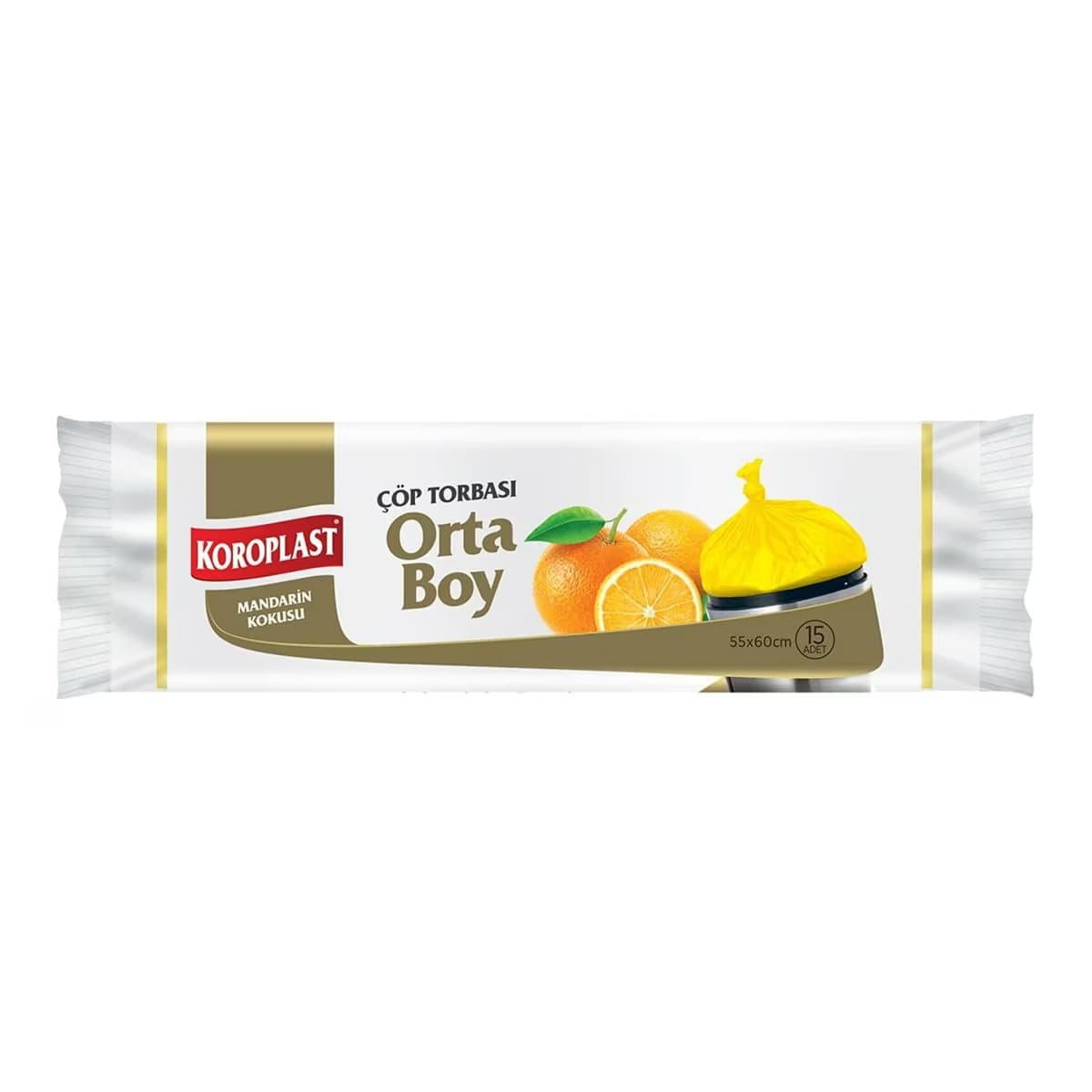 Koroplast Orta Boy Çöp Torbası Mandarin Kokulu 15'li
