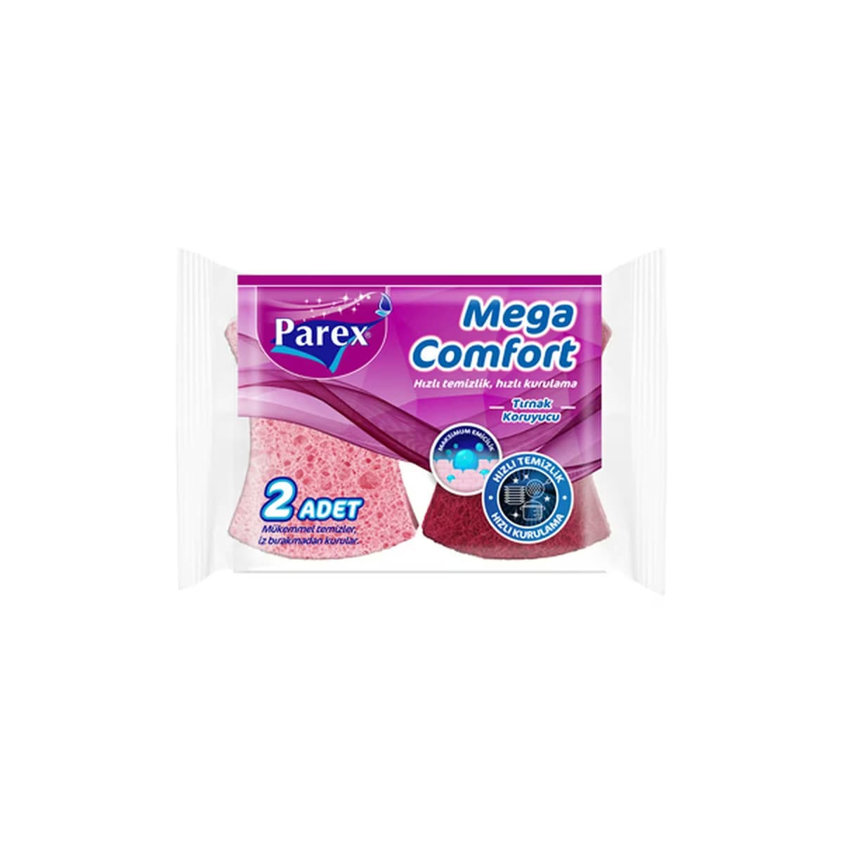 Parex Sünger Mega Comfort Oluklu 2'li