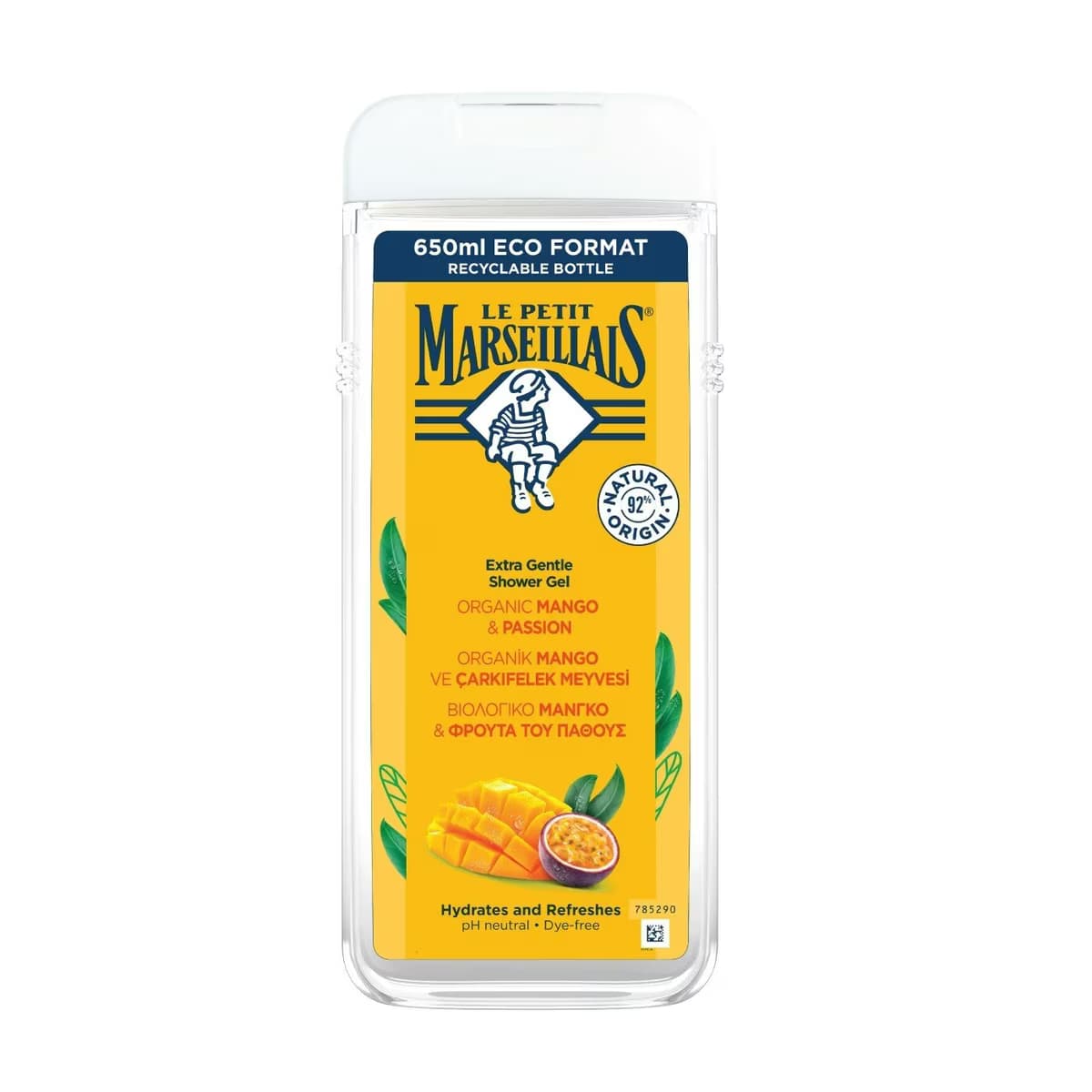 Le Petit Marseillais Duş Jeli Organik Mango ve Çarkıfelek Meyvesi 650 ml