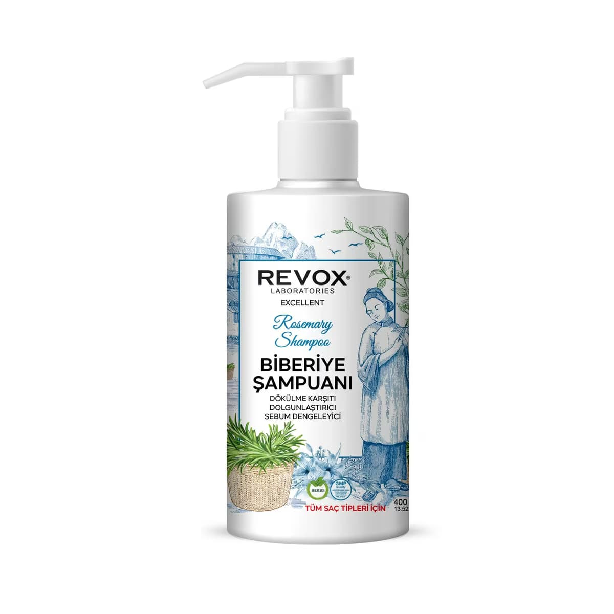 Revox Saç Bakım Şampuanı Biberiye Bitki Özlü 400 ml
