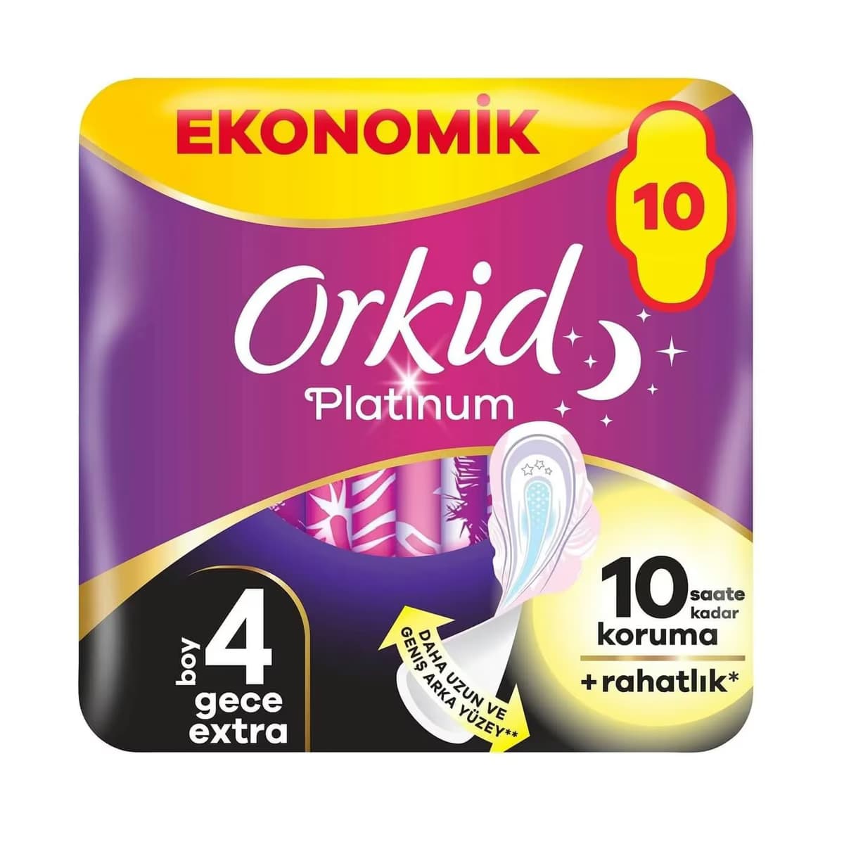 Orkid Platinum Hijyenik Ped Eko Gece Ekstra 10'lu