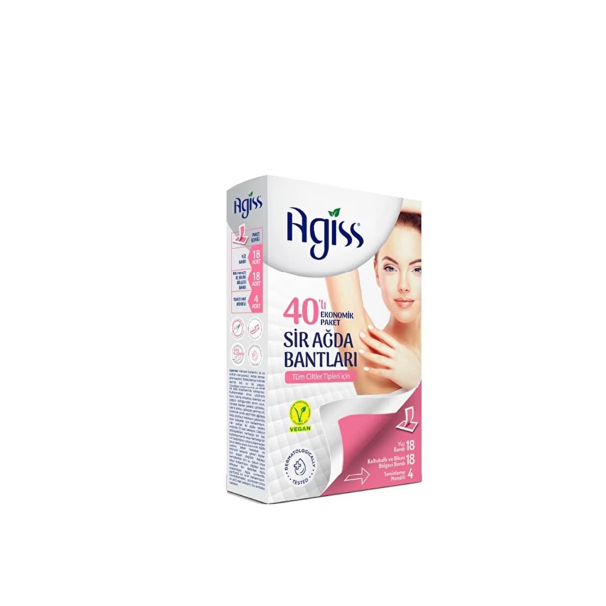 Agiss Sir Ağda Bantları 40'lı Ekonomik Paket (Yüz - Koltuk Altı - Bikini) - Gratis