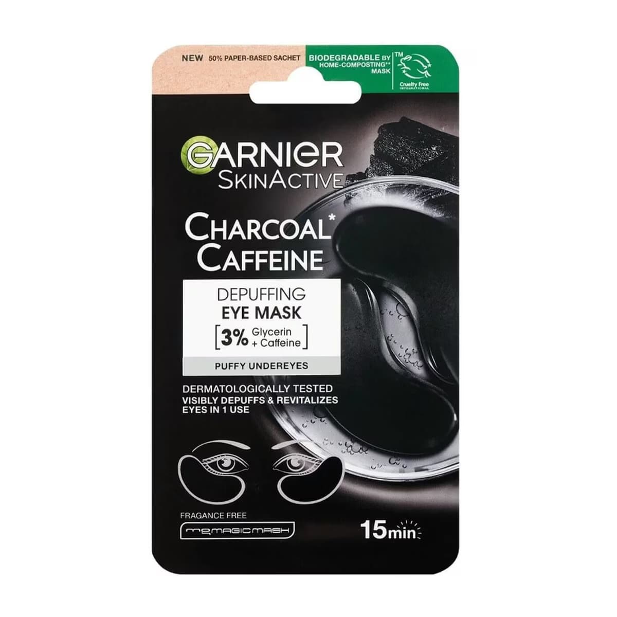 Garnier Kağıt Göz Maskesi Kömür ve Kafein Göz Şişkinliklerine Karşı 5 gr