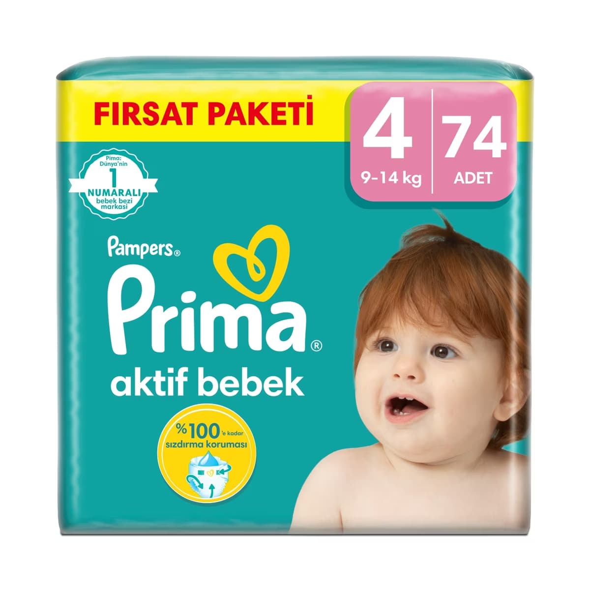 Prima Pampers Bebek Bezi Aktif Bebek 4 Beden 74 Adet Mega Fırsat Paketi - Gratis