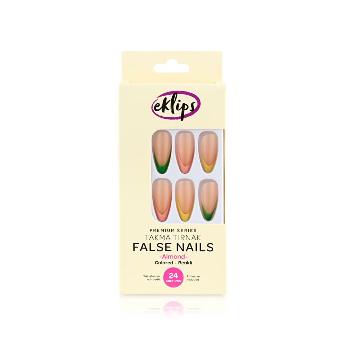 Eklips Takma Tırnak Renkli French Badem 24'lü - Gratis