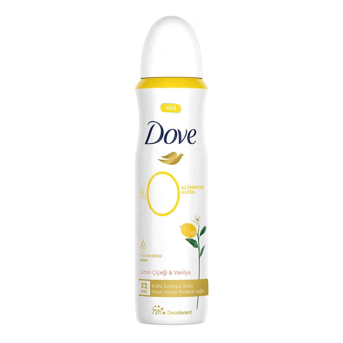 Dove Deodorant %0 Alüminyum Limon Çiçeği & Vanilya 150 ml