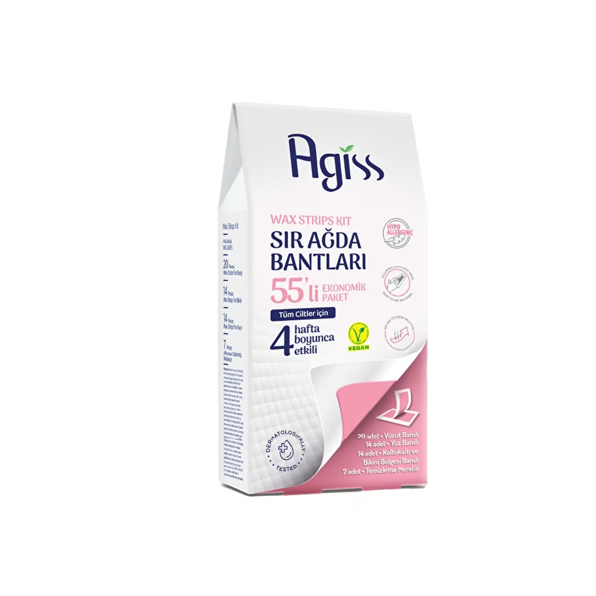 Agiss Sir Ağda Bantları 55'li Ekonomik Paket (Tüm Vücut) - Gratis