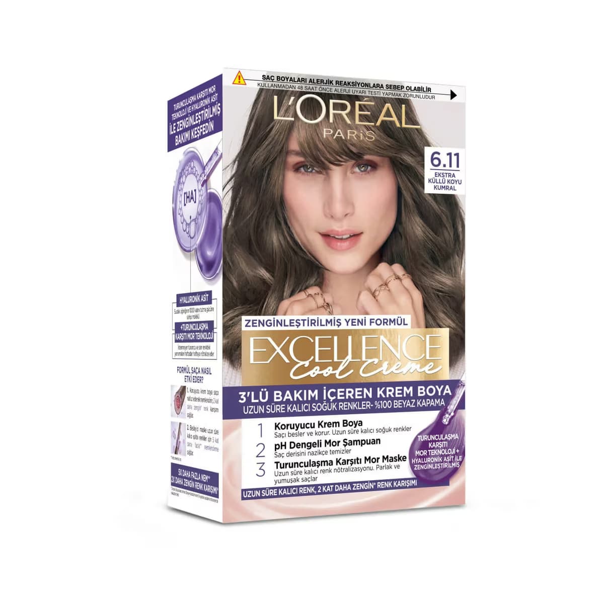 L’Oréal Paris Excellence Cool Creme Saç Boyası Ekstra Küllü Koyu Kahve 6.11