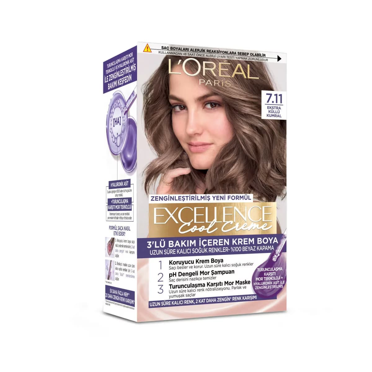 L’Oréal Paris Excellence Cool Creme Saç Boyası Ekstra Küllü Kahve 7.11