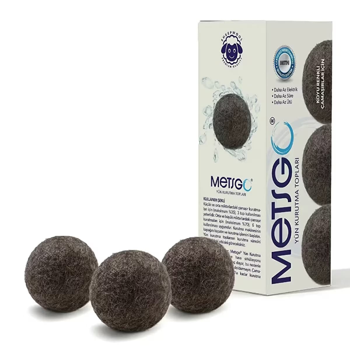 Metsgo Yün Kurutma Topu Koyu Renkliler İçin
