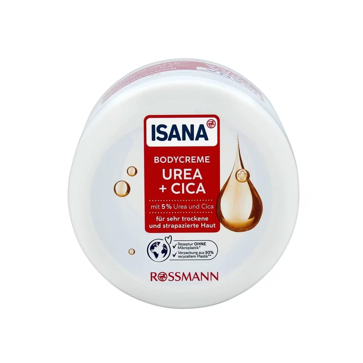 Isana Kavanoz Vücut Kremi %5 Üre ve Cica 400 ml