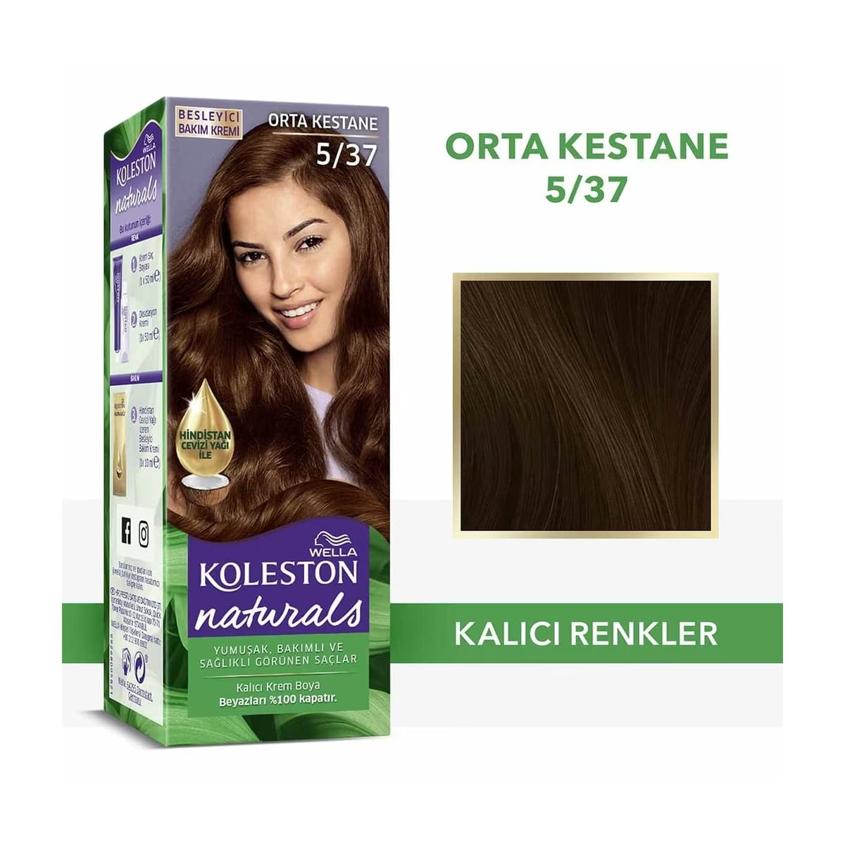 Wella Koleston Naturals Saç Boyası 5/37 Orta Kestane - Gratis