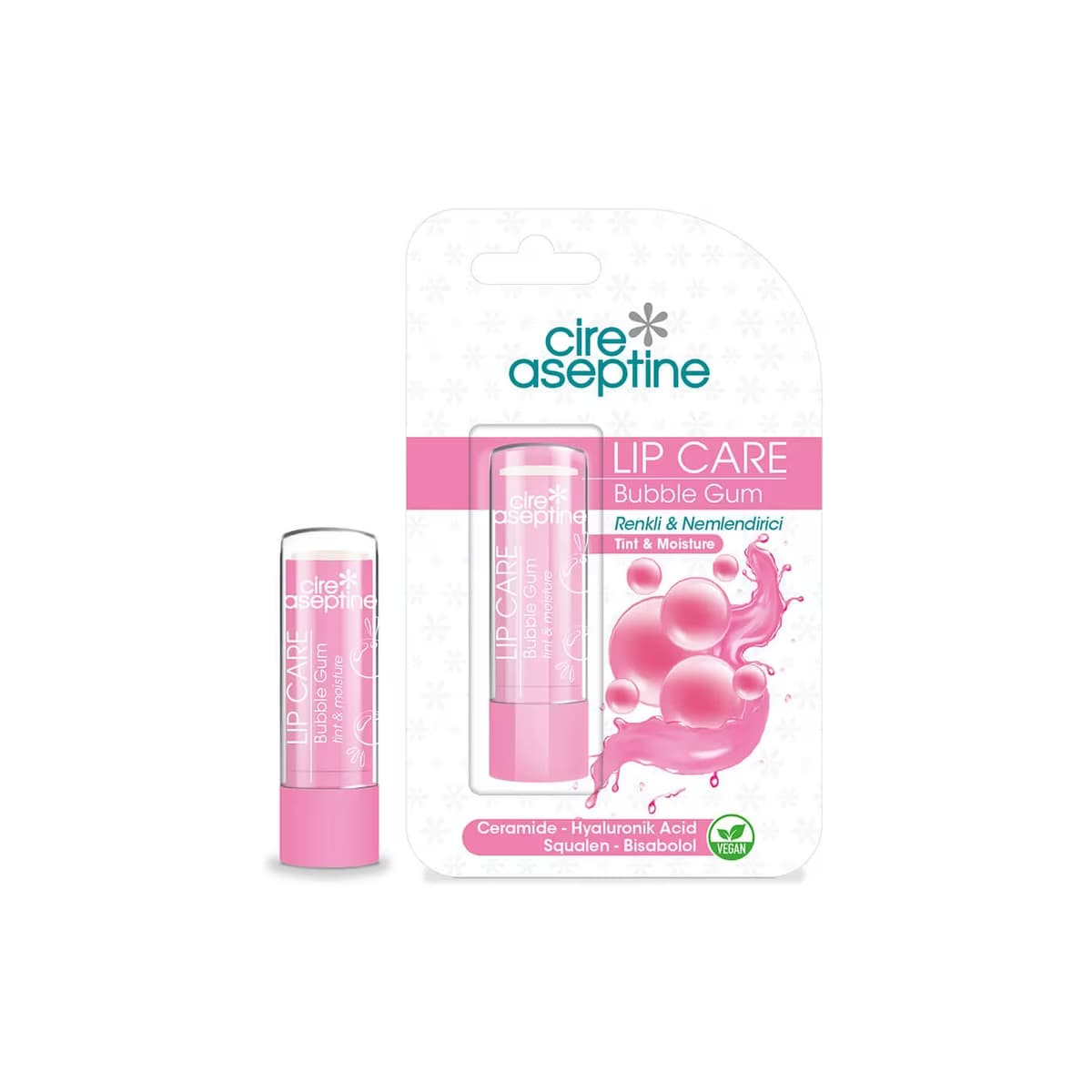 Cire Aseptine Renkli Dudak Bakım Kremi Bubble Gum