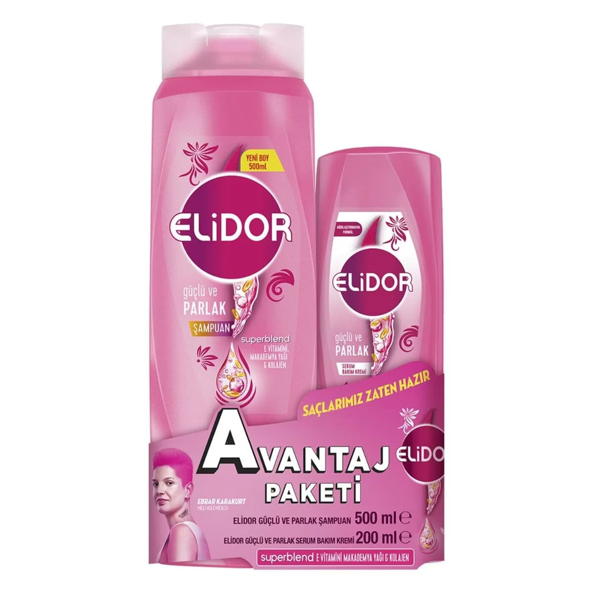 Elidor Superblend Şampuan 400 ml + Saç Kremi 200 ml Güçlü ve Parlak