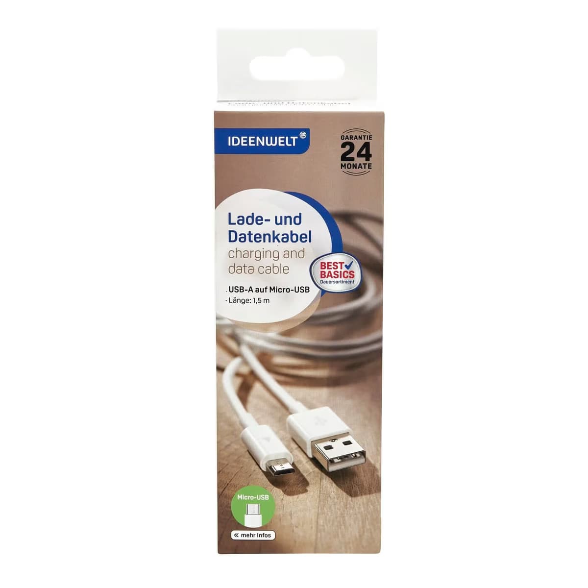 Ideenwelt Data Aktarımı ve Şarj Kablosu Usb-Micro 1,5 Metre