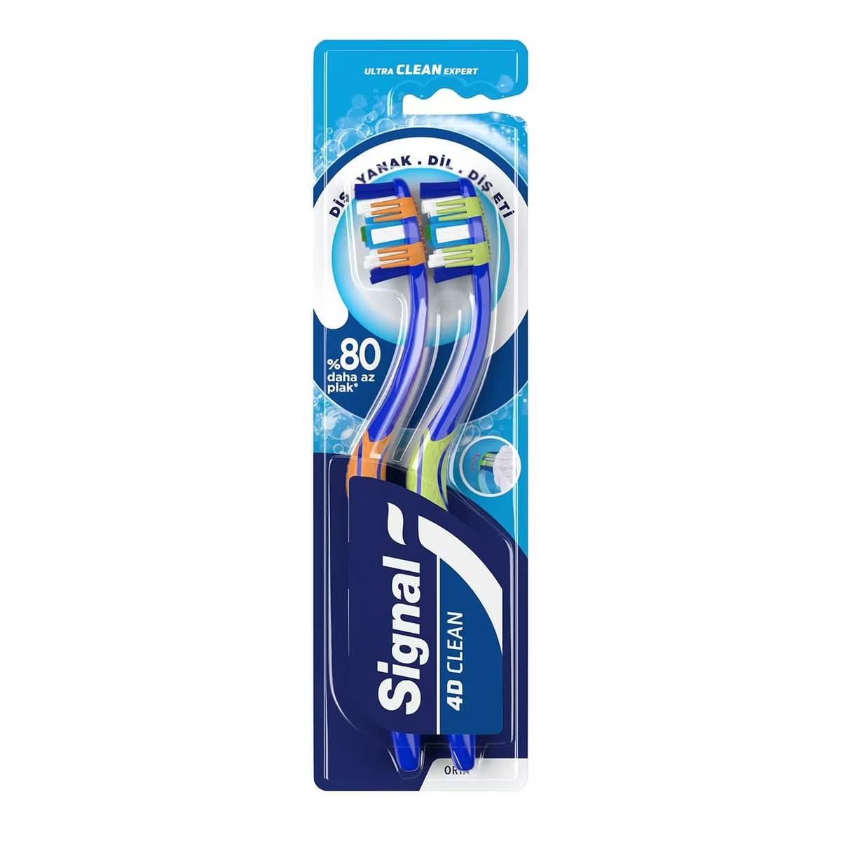 Signal Ultra Clean Expert 4D Clean Diş Fırçası 1+1 Orta