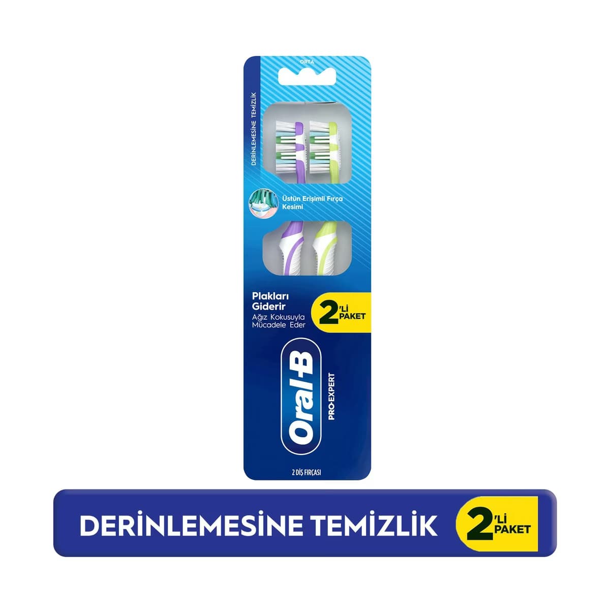 Oral-B Pro-Expert Derinlemesine Temizlik Diş Fırçası 1+1 (Orta) - Gratis