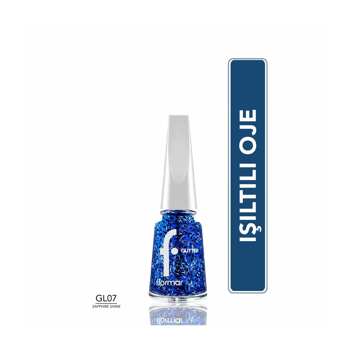 Flormar Glitter Yarı Saydam Simli Oje GL07 Sapphire Shine - Gratis