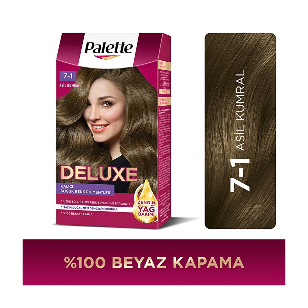 Palette Deluxe Yoğun Renkler Saç Boyası 7-1 Asil Kumral - Gratis