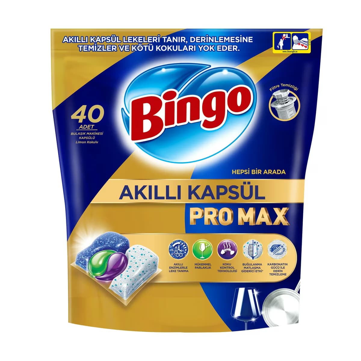 Bingo Bulaşık Kapsülü Pro Max 40'lı